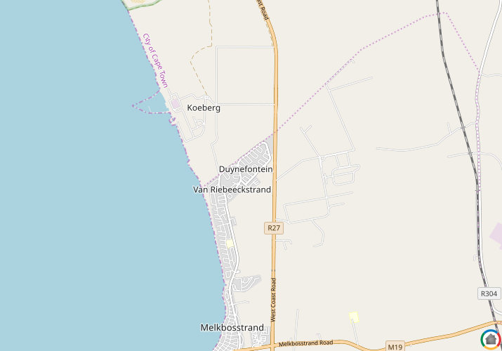 Map location of Duynefontein